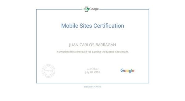 google mobile certificate